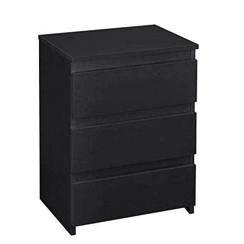 Yaheetech, Yaheetech Black Bedside Table Nightstand End Table Storage Side Table for Living Room, 45x35x60.5cm, Bedroom Furniture