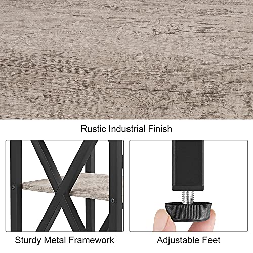 Yaheetech, Yaheetech End Table with Shelf, Bedside Table,X Shape Chair Side Table,Coffee Snack Table for Living Room/Bedroom/Office,Gray Color