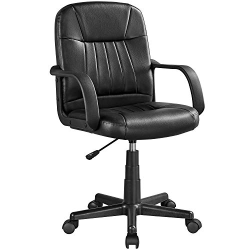 Yaheetech, Yaheetech Ergonomic Office Chair Height Adjustable and Swivel Chair Faux leather Computer Desk Chair with Comfortable Armrest