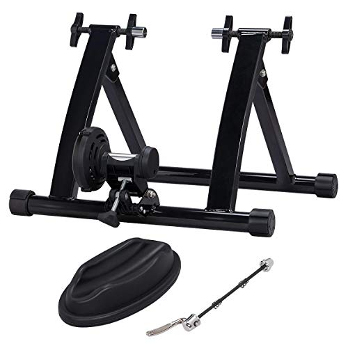 Yaheetech, Yaheetech Foldable Bike Turbo Trainer Stand Indoor Variable Speed Exercise, Adjustable Magnetic Resistance - with small Fixing Tools