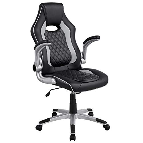 Yaheetech, Yaheetech Gaming Chair High Back Office Computer Chair Adjustable PU Leather Racing Chair with Lumbar Support