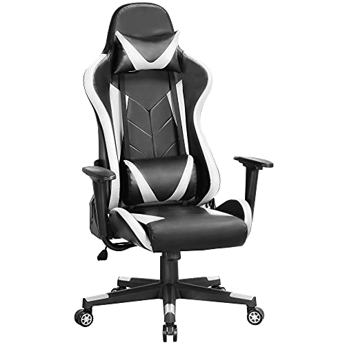 Yaheetech, Yaheetech High Back Gaming Chair PU Leather Ergonomic Swivel Racing Office Chair with Headrest and Lumbar Support