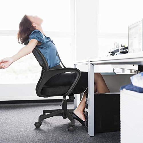 Yaheetech, Yaheetech Modern Ergonomic Office Chair Adjustable Desk Chair Computer Swivel Chair Fabric Mesh Chair with Back Support and Wheels