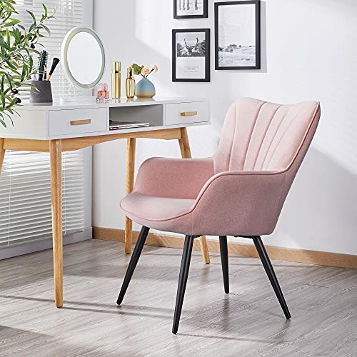 Yaheetech, Yaheetech Modern Living Room Armchair Fabric Side Accent Chair Tub Chair with Curved Back Thick Soft Padded Seat and Armrest for Home