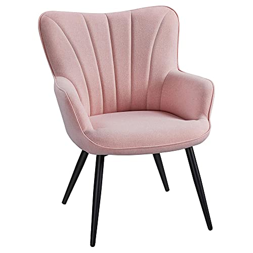 Yaheetech, Yaheetech Modern Living Room Armchair Fabric Side Accent Chair Tub Chair with Curved Back Thick Soft Padded Seat and Armrest for Home