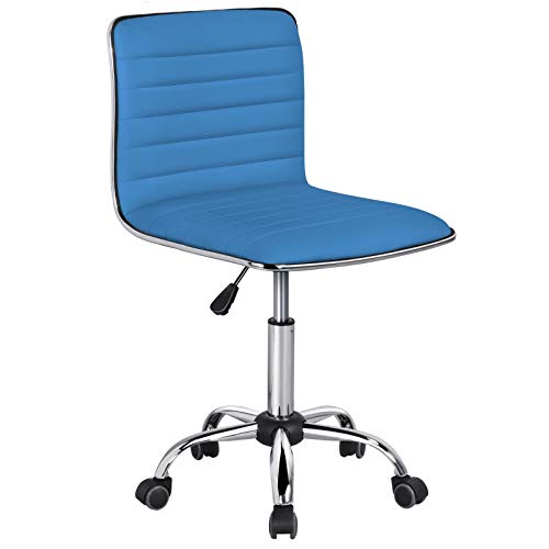 Yaheetech, Yaheetech Office Chair Armless Swivel Desk Chair PU Leather Adjustable Computer Chair Low Back Task Chairs for Home Study and Office