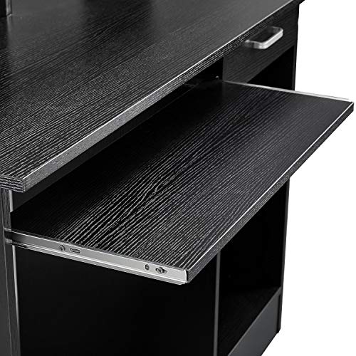 Yaheetech, Yaheetech Office Computer Desk with Drawers Storage Shelf Keyboard Tray, PC Laptop Study Workstation for Home Office, Living Room