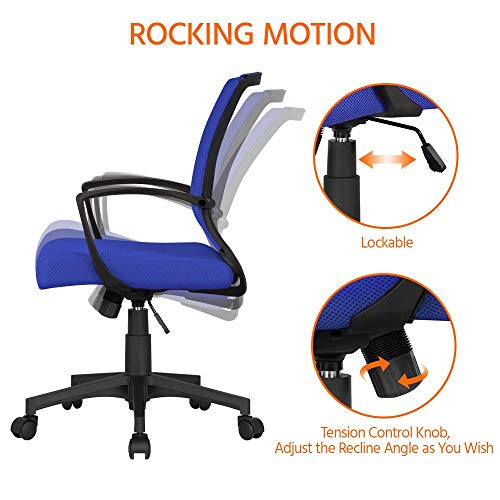 Yaheetech, Yaheetech Set of 2 Ergonomic Desk Chair Adjustable Swivel Office Chair Computer Task Chair with Comfortable Breathable Lumbar Support