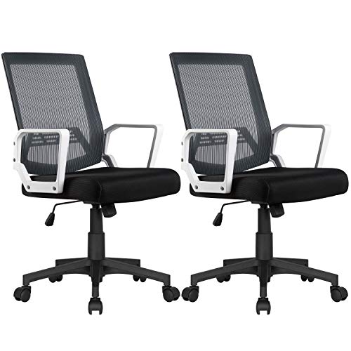 Yaheetech, Yaheetech Set of 2 Ergonomic Mesh Office Chair Adjustable and Swivel Computer Desk Chair w/Lumbar Support