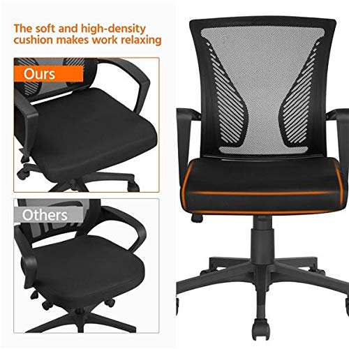 Yaheetech, Yaheetech Set of 2 Ergonomic Mid Back Desk Chair Adjustable Swivel Office Chair Study Computer Task Chair with Comfort Breathable