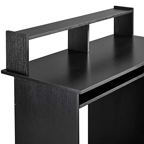 Yaheetech, Yaheetech Small Computer Desk With Keyboard Tray 1 Drawer Adjustable Compartment Home Office Furniture Black