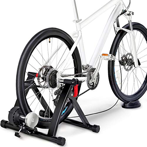 Yaheetech, Yaheetech Turbo Trainer with 6 Speed Adjustment Folding Bike Trainer Stand Magnetic Bike Trainer with Wire-control, Fits for 26" - 29"