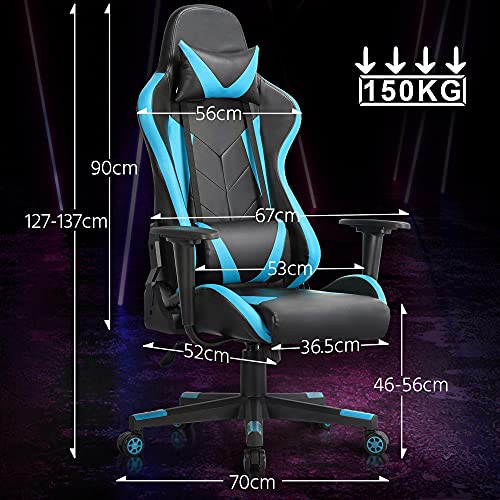 Yaheetech, Yaheetech Video Gaming Chairs Ergonomics Computer Game Chair Functional Racing Office Chair High Back Gamer Chairs with Headrest