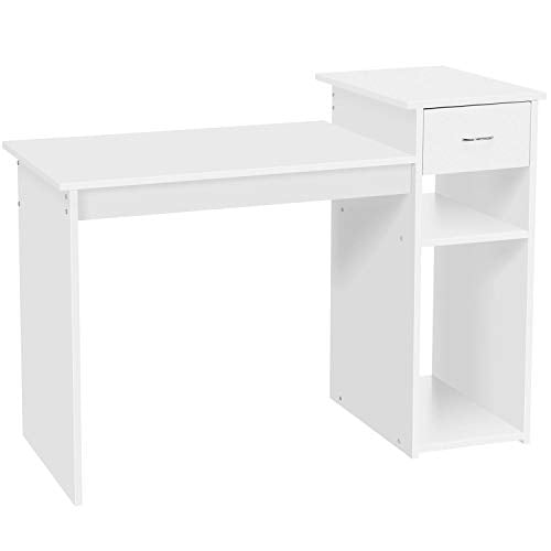 Yaheetech, Yaheetech White Compact Computer Desk with Drawer/Shelf for Small Spaces Home Office Furniture