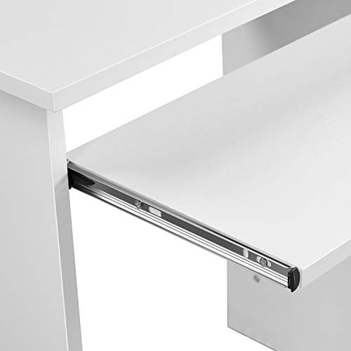 Yaheetech, Yaheetech White Computer Desk with Drawers Storage Shelf Keyboard Tray - Home Office Laptop Desktop Table for Small Spaces