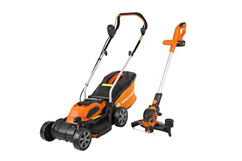 Yard Force, Yard Force 40V 32cm Cordless Lawnmower Plus Cordless Grass Trimmer with ONE Lithium-ion Battery & Quick Charger LM G32 + LT G30
