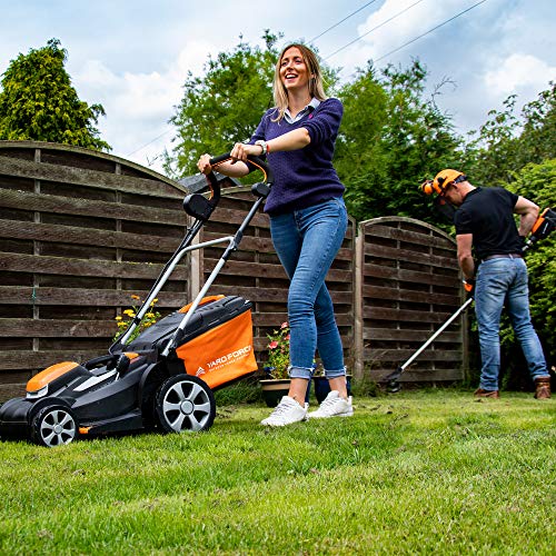 Yard Force, Yard Force 40V 37cm Cordless Lawnmower with lithium ion battery & quick charger LM G37A - GR 40 range
