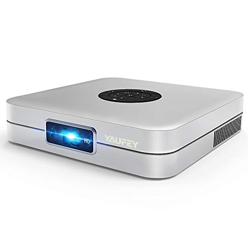 yaufey, Yaufey Mini 3D DLP Projector, 4000 Lumens Android Video Projector WiFi Compatible with Smartphone Support HD 1080P HDMI