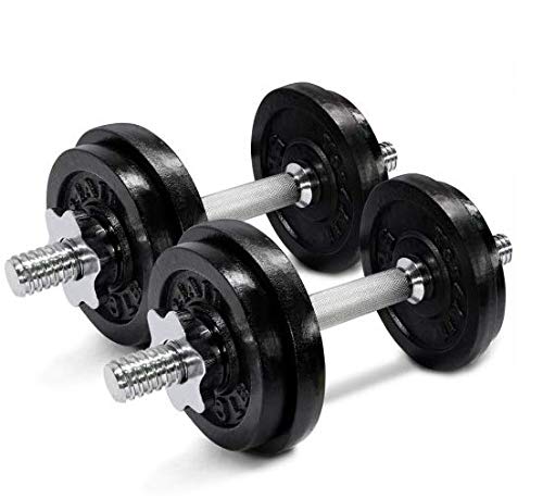 Yes4All, Yes4All Unisex's D8UJ Adjustable Dumbbells, 50.00 Pounds, Black & Steel, 50 pounds