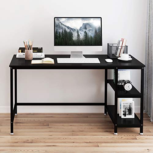 YOLEO, Yoleo Computer Desk 47.2 inch Modern Style Home Office Desk with 2 Storage Shelves Workstation for Home Office Work Study Adjustable