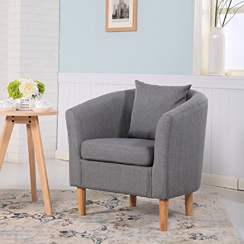 The Home Garden Store, York Fabric Tub Chair Armchair Dining Living Room Office Reception Dark Grey