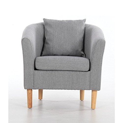 The Home Garden Store, York Fabric Tub Chair Armchair Dining Living Room Office Reception Light Grey