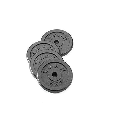 York Fitness, York Fitness Cast Iron Weight Plates - Dumbbell Weights Set Perfect for Bodybuilding Weight Lifting Home Gym Equipment - 4x5kg