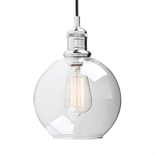 Yosoan, Yosoan Lighting Industrial Loft Bar 7.9” Globe Glass Shade Pendant Light Fittings, Edison Hanging Ceiling Lamp Decorative Lighting