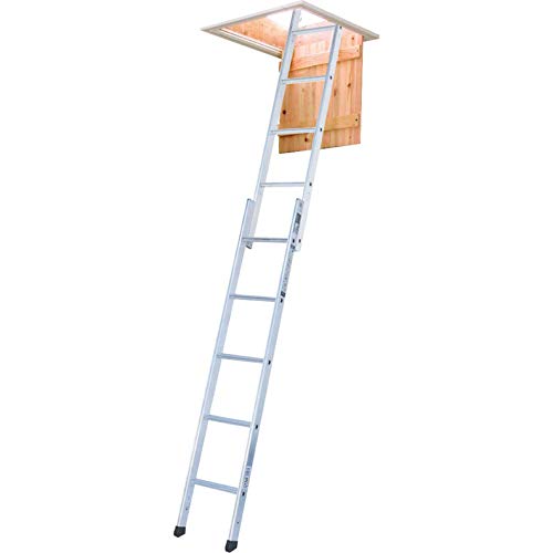 YOUNGMAN, Youngman 302340 Spacemaker 2-Section Loft Ladder, Silver, 167 x 32 x 11 cm, Set of 3 Pieces