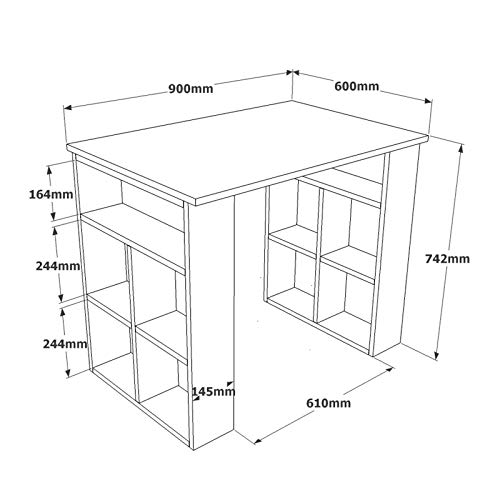 Yurupa, Yurupa Computer Desk,Office Desk,Workstation With Shelf,Desk with Wall Shelf,Gaming PC Table,Work Table,Office Table,Study Room