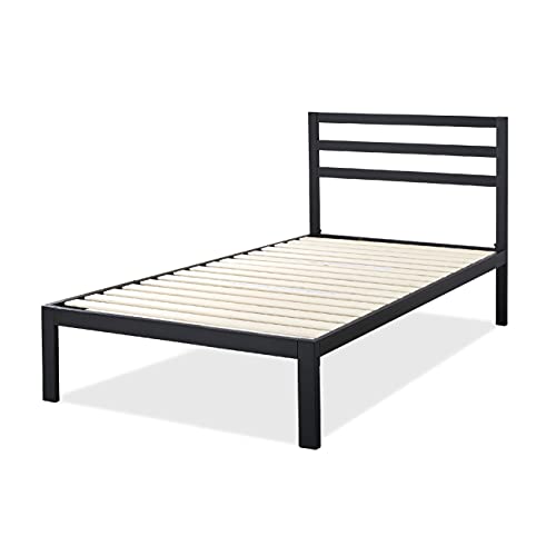 ZINUS, ZINUS Mia Modern 36 cm Metal Platform Bed Frame with Headboard | Wood Slat Support | For Adults, Kids, Teenagers | Easy Assembly