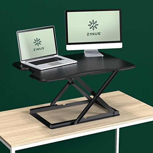 ZINUS, ZINUS Tina 81 cm Standing Desk with Adjustable Height | Desktop Workstation | Desk Converter | No Assembly Required