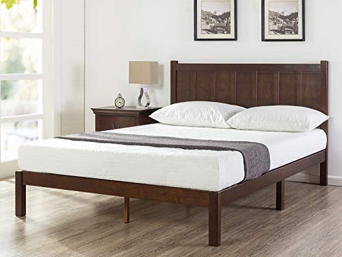 ZINUS, Zinus Adrian Wood Rustic Style Platform Bed with Headboard / No Box Spring Needed / Wood Slat Support, Single