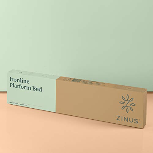 ZINUS, Zinus Metal Platform Bed with Headboard and Footboard/Box Spring Optional Slat Support, Black Wood, Single