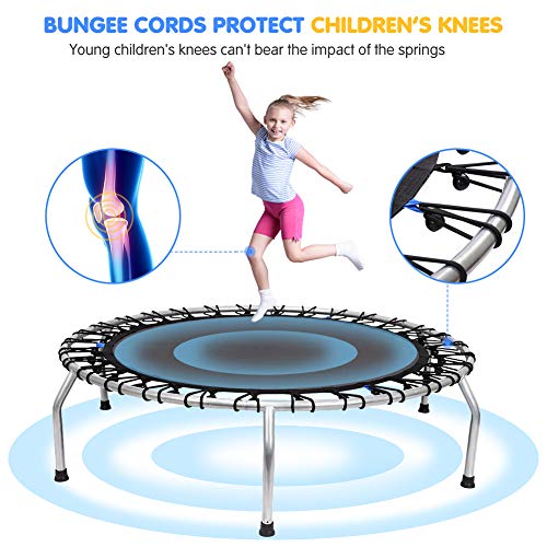 Zupapa, Zupapa 54 inch 4.5FT Small Trampoline for Kids Children Ultra Quiet Mini Toddler Baby Trampolines with Enclosure Net Bungee Cords