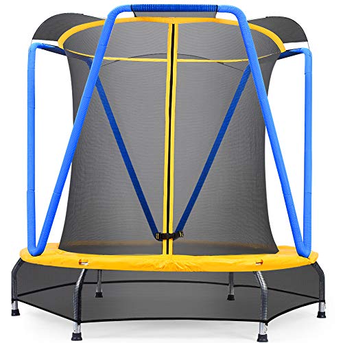 Zupapa, Zupapa 54 inch 4.5FT Small Trampoline for Kids Children Ultra Quiet Mini Toddler Baby Trampolines with Enclosure Net Bungee Cords