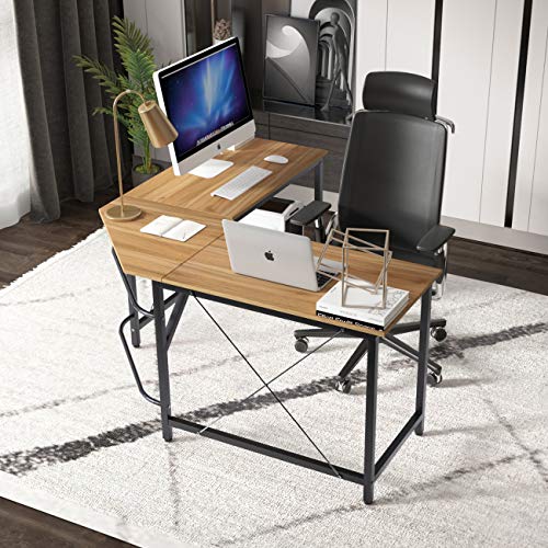soges, soges Computer Desk L-Shaped Desk Large Corner Desk L(150+150) * W55 * H76 cm Office Table Computer Workstation for Home and Office