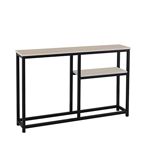 soges, soges Console Table Hallway Entryway Table with Shelf Living Room Bedroom Desk Storage Shelves DX-122-GY-UT