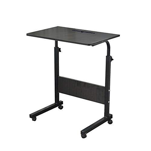 sogesfurniture, sogesfurniture 60 * 40cm Adjustable Height Laptop Table with Tablet Slot, Mobile Computer Stand Desk Portable Side Table for Bed Sofa