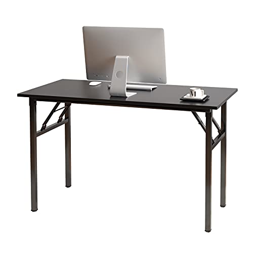sogesfurniture, sogesfurniture Folding Table Office Study Writing Desk Workstation Dining Table, No Install Needed, 120x60x75cm, Black BHEU-LP-AC5BB-120