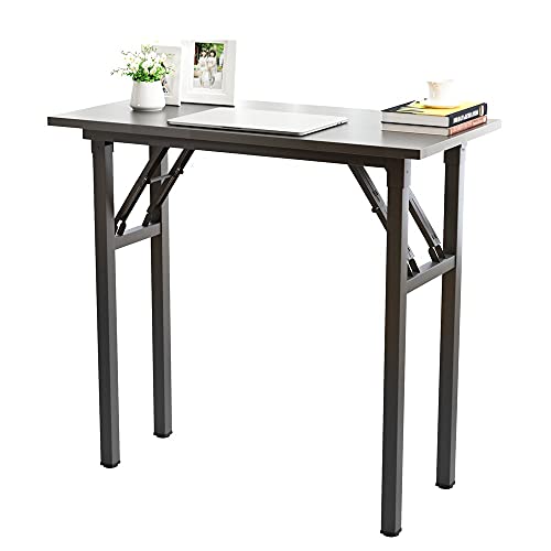 sogesfurniture, sogesfurniture Folding Table Office Study Writing Desk Workstation Dining Table, No Install Needed, 80x40x75cm, Black BHEU-LP-AC5BB-8040