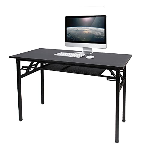sogesfurniture, sogesfurniture Folding Table Portable, Heavy Duty Steel Frame, 120x60cm Computer Desk Home Office Workstation Desk Study Writing