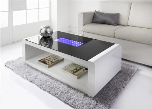spot on dealz, spot on dealz LED High Gloss Coffee Table Glass Table Top Stunning Design For Living Room Furniture