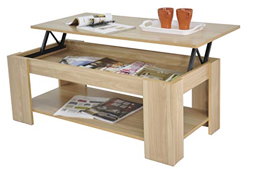 spot on dealz, spot on dealz Oak Finish Wooden Lift Up Coffee Table Living Room Furniture