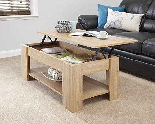 spot on dealz, spot on dealz Oak Finish Wooden Lift Up Coffee Table Living Room Furniture