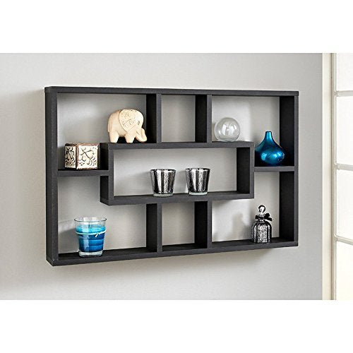 spot on dealz, spot on dealz Stylish And Attractive Space Saving Multi-Compartment Wall Shelf/Shelves Display Unit (Black)