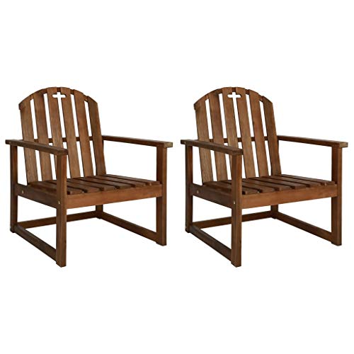 vidaXL, vidaXL 2X Solid Acacia Wood Garden Sofa Chairs with Armrests Outdoor Seat