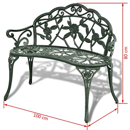 vidaXL, vidaXL Bistro Bench Romantic Charm Weather-Resistant and Durable Garden Patio Outdoor Terrance Benches Chairs Bronze Cast Aluminium