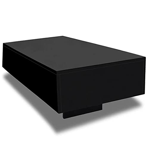 vidaXL, vidaXL Coffee Table High Gloss Black 115x55x31cm Modern Living Room Furniture