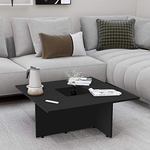 vidaXL, vidaXL Coffee Table Home Interior Living Room Furniture Accent Side Tea End Couch Sofa Laptop Snack Stand Black 79.5x79.5x30cm